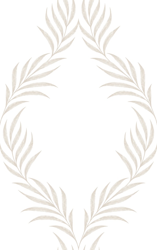 Vintage Lattice Palm Leaf - White Beige