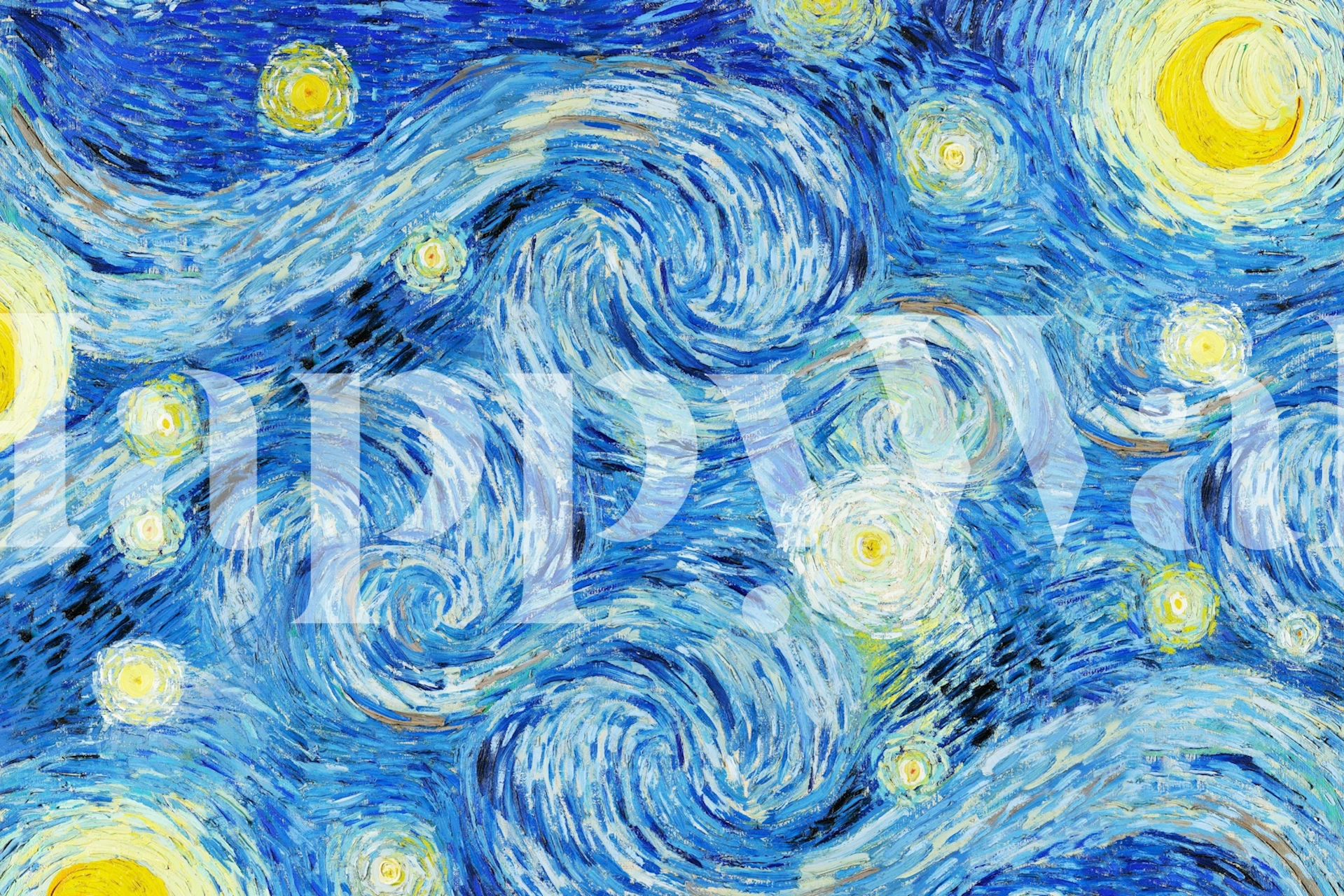 Starry Night Inspired wallpaper i ett rum