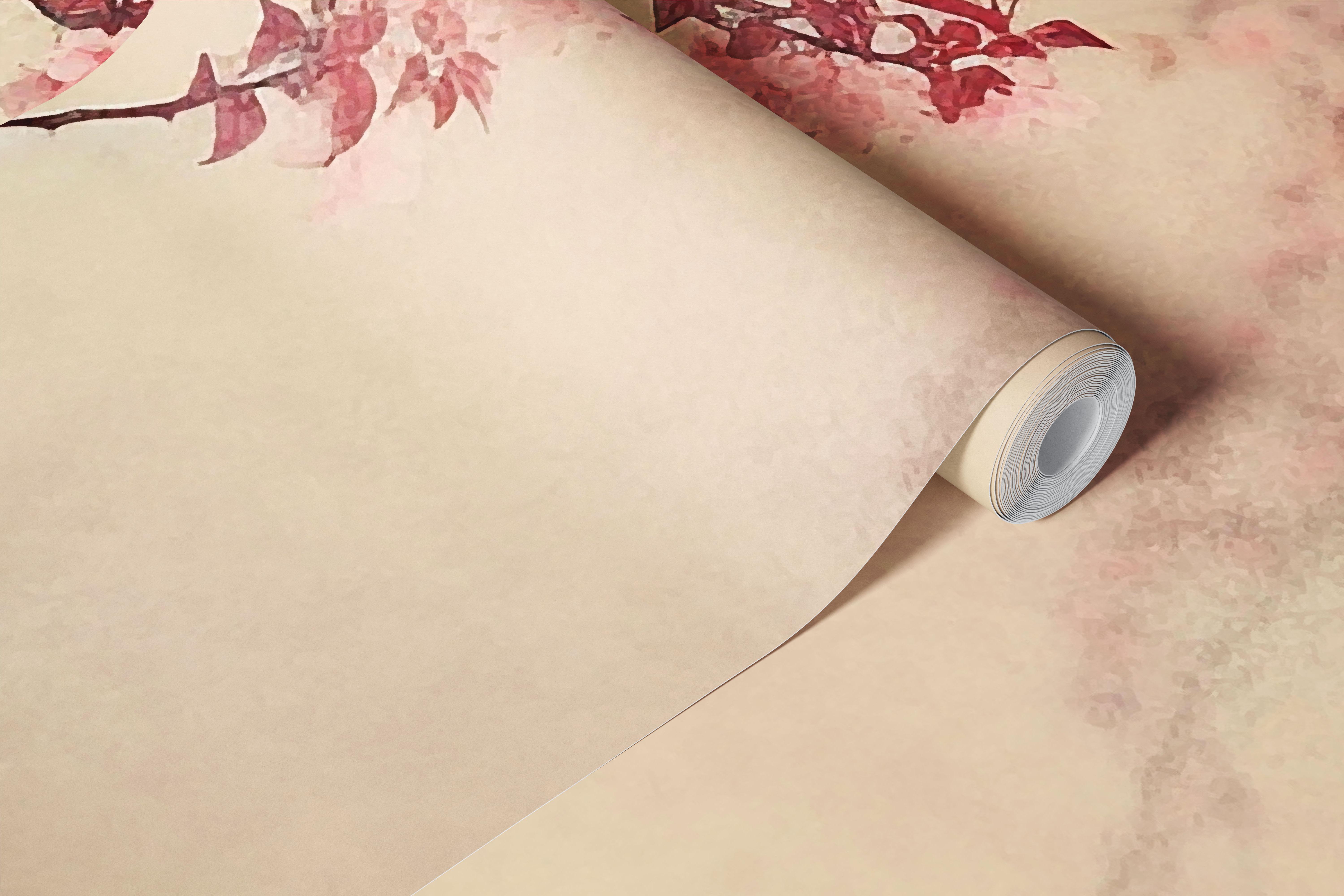 Vintage Floral Dreamscape-tapet i ett rum