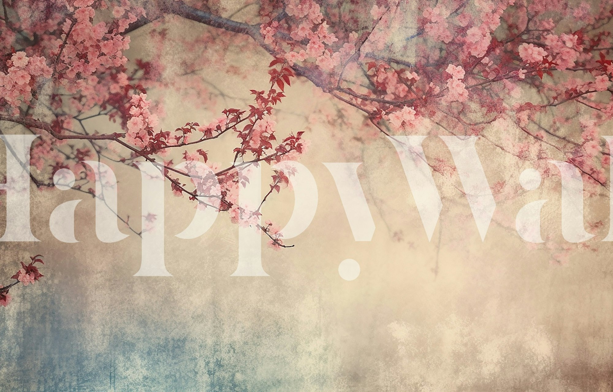 Vintage Floral Dreamscape wallpaper in a room