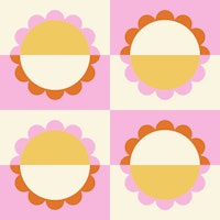 Geometric Sunset Flower papel de parede