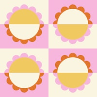 Geometric Sunset Flower Mural papel de parede