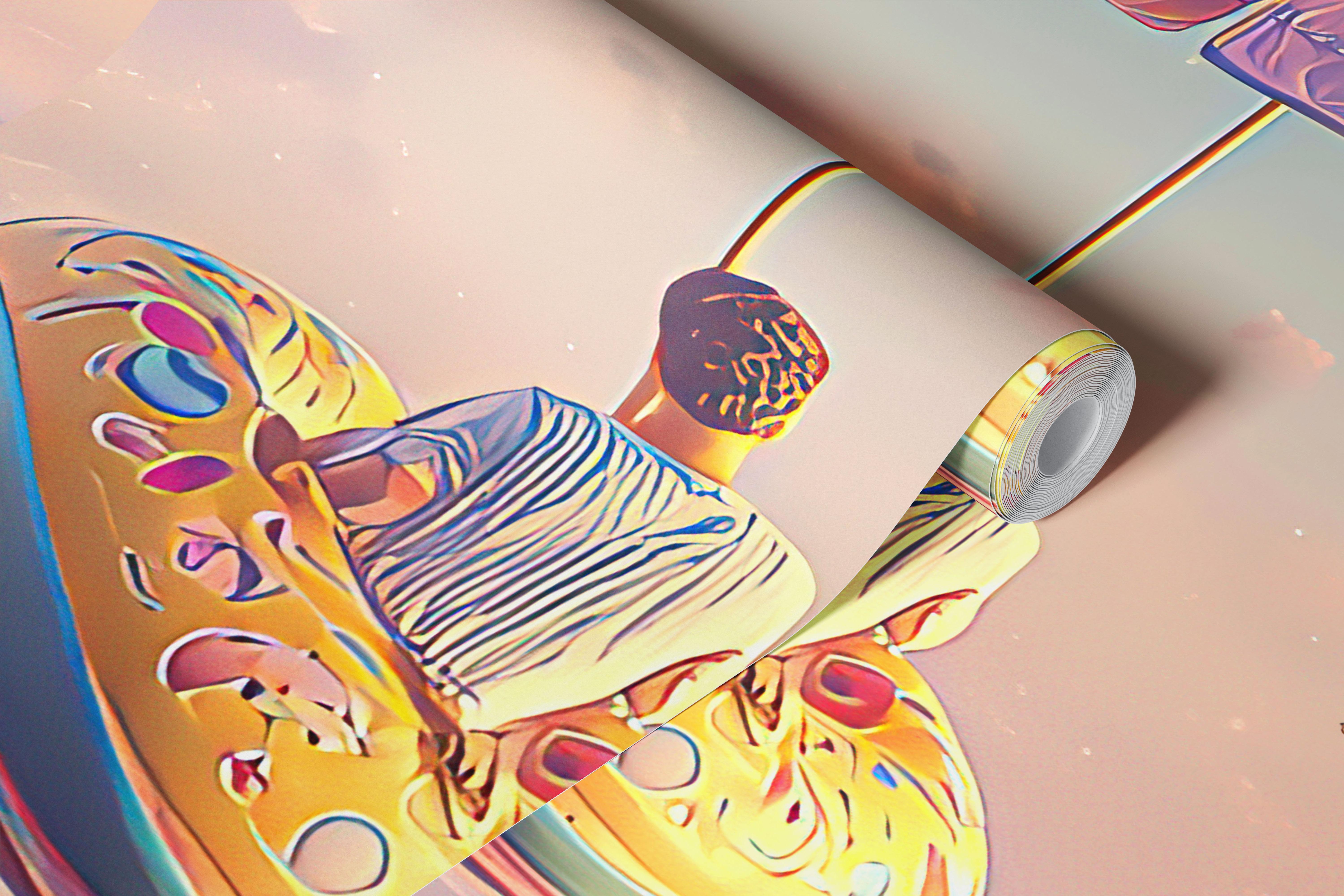 Summer Travelers wallpaper in a room