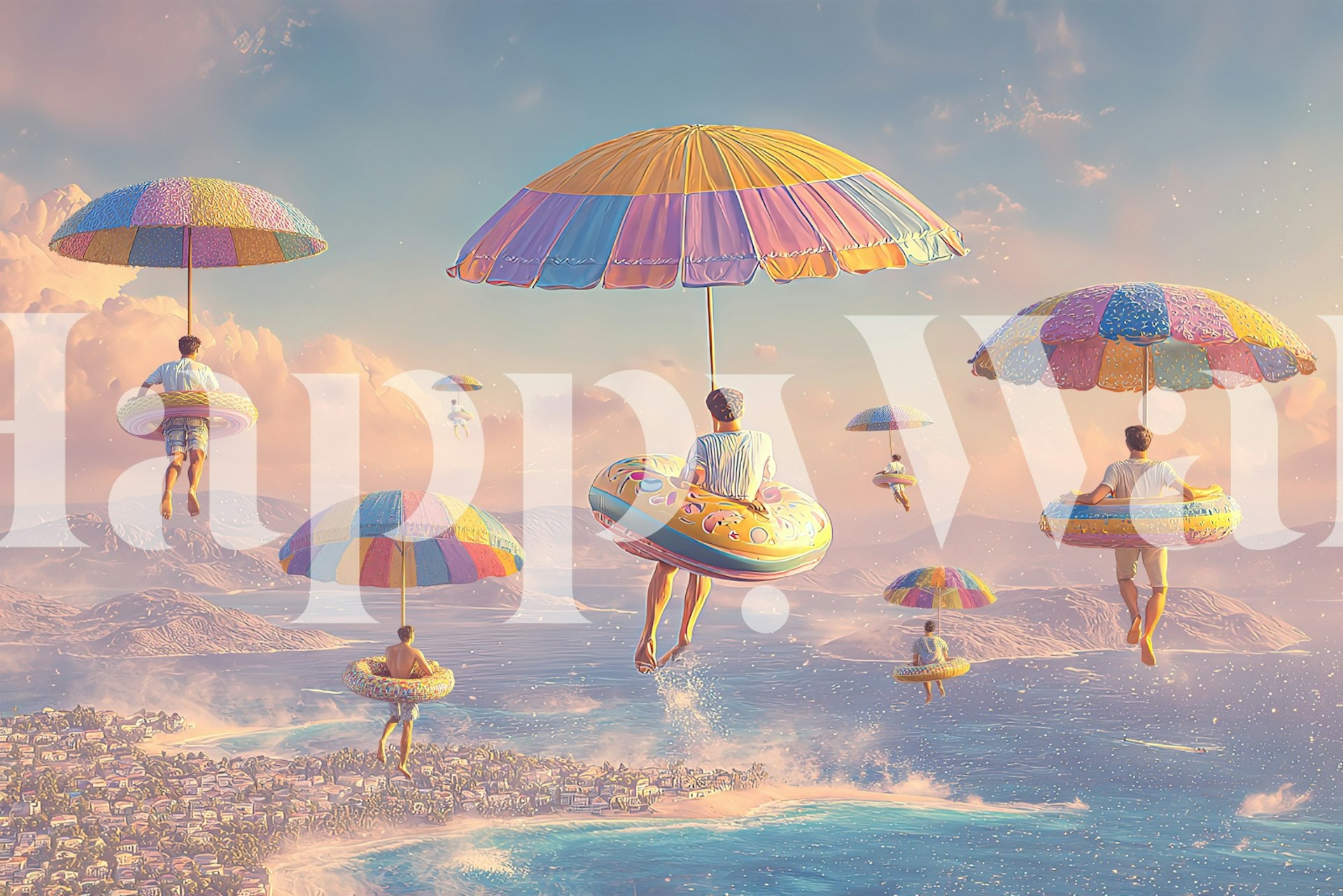 Ταπετσαρία Summer Travelers σε ένα δωμάτιο