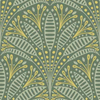 Green Leafy elegance carta da parati