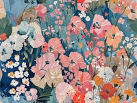 Garden of Hibiscus Tropical Blues wallpaper