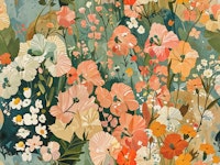 Garden Of Hibiscus Tropical Warm Green tapete