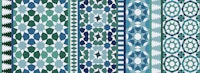 Alhambra Tessellations- Vertical blue green M carta da parati
