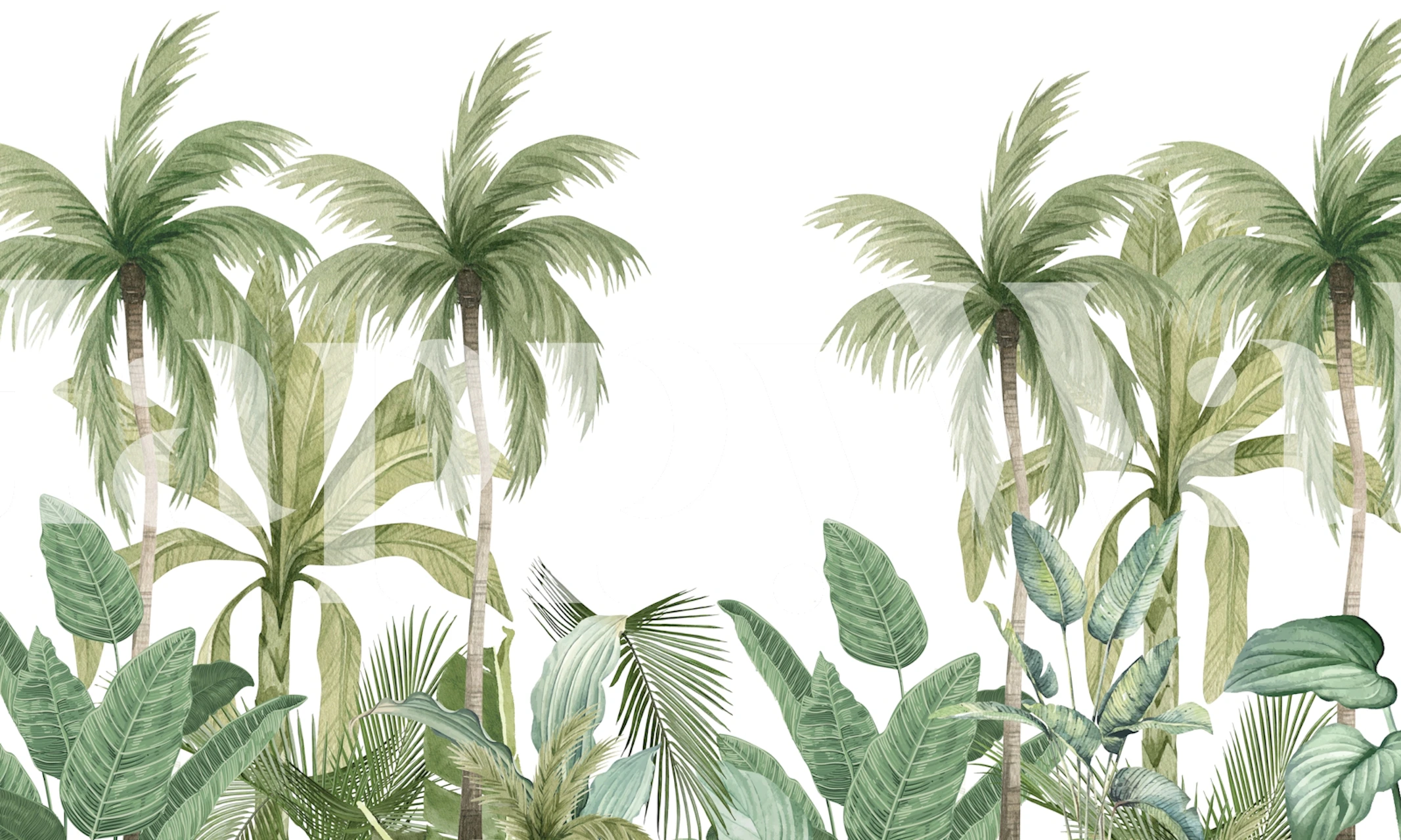 Calm Palm Design tapeta v nastavení místnosti