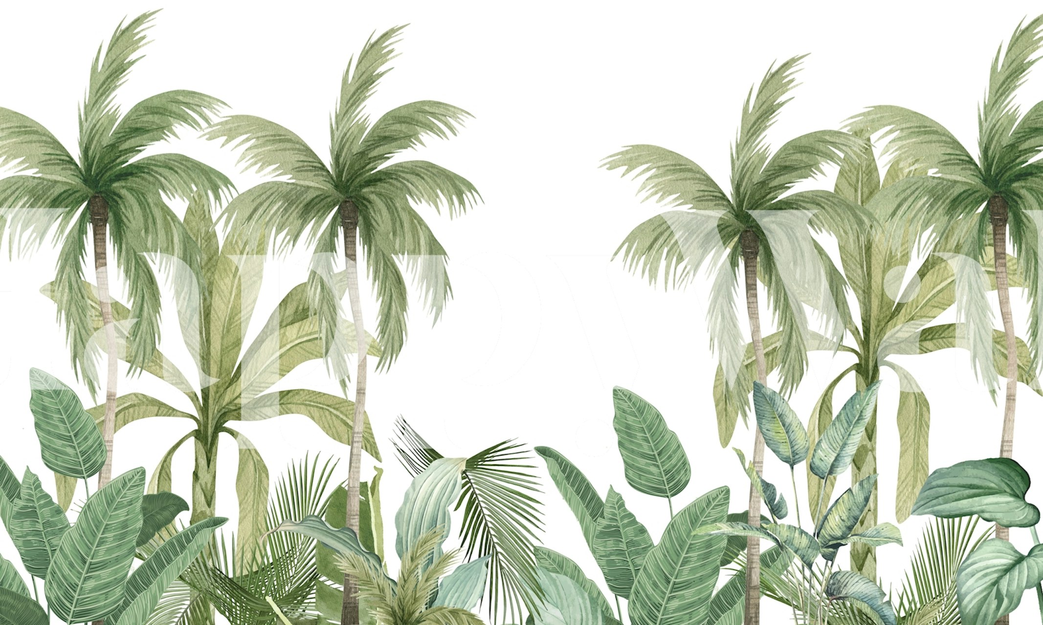 Calm Palm Design ταπετσαρία σε μια ρύθμιση δωματίου