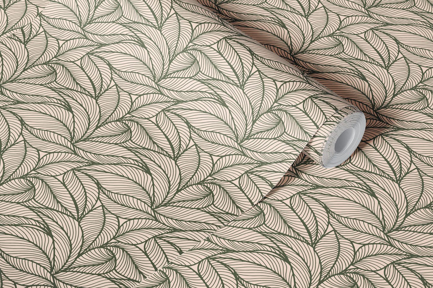 Elegant Leaf Design wallpaper roll