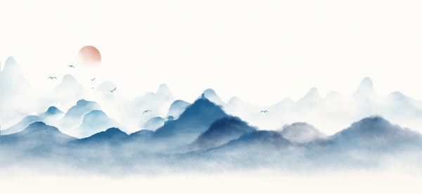 Tranquil Ink Landscape