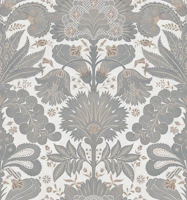 Botanic Damask Grey White Beige tapet