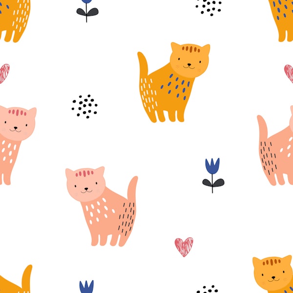 Playful Cat Design for Kids
