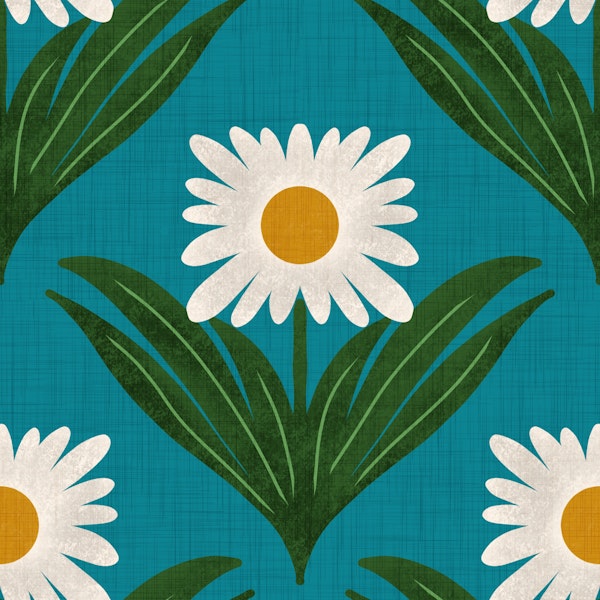 Vintage Daisy Delight Teal