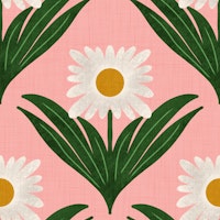 Vintage Daisy Delight Pink wallpaper