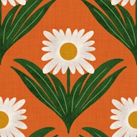 Vintage Daisy Delight Orange wallpaper