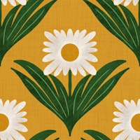 Vintage Daisy Delight Yellow wallpaper