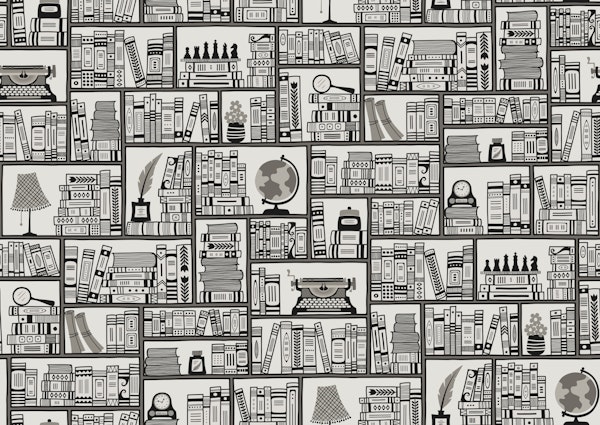 book lover's library - black and white