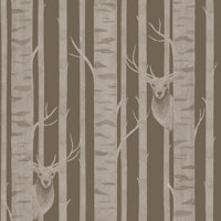 Serene Forest and Deer Earth Tone Brown wallpaper