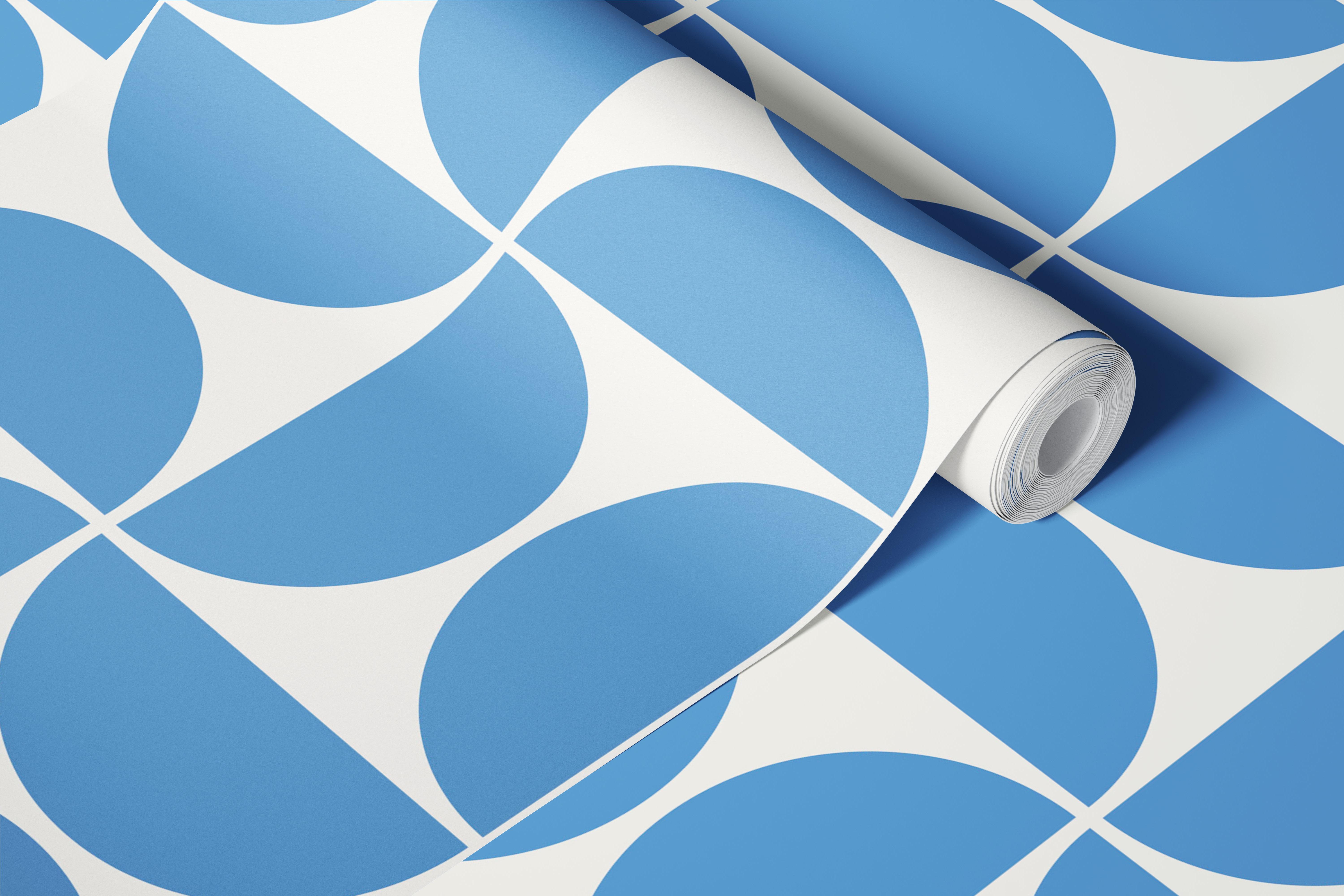 Modern Blue Geometry wallpaper in a room