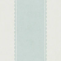 Scalloped Edge Wide Stripe - Light Blue wallpaper