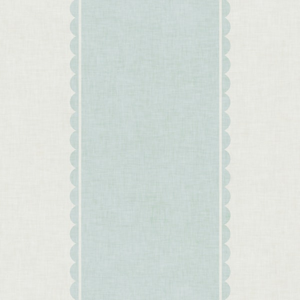 Scalloped Edge Wide Stripe - Light Blue