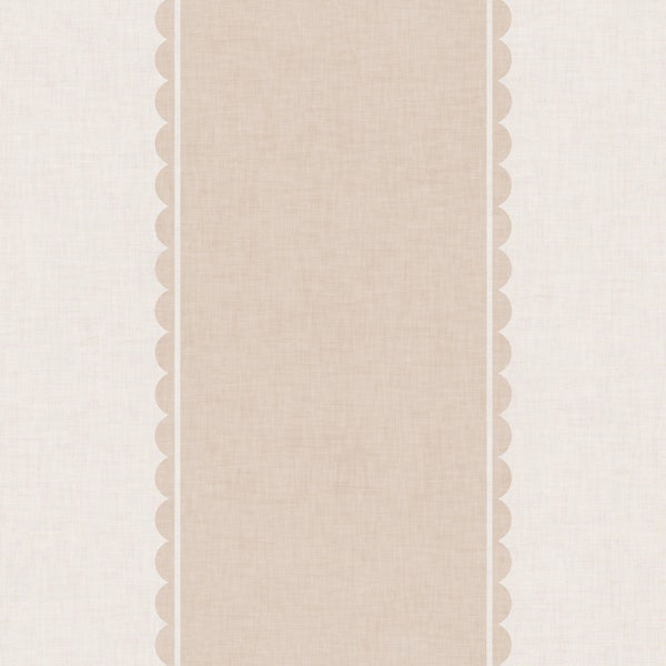 Scalloped Edge Wide Stripe - Soft Pink