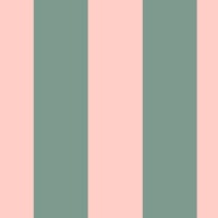 Pastel Peach and Sage green awning stripe wallpaper