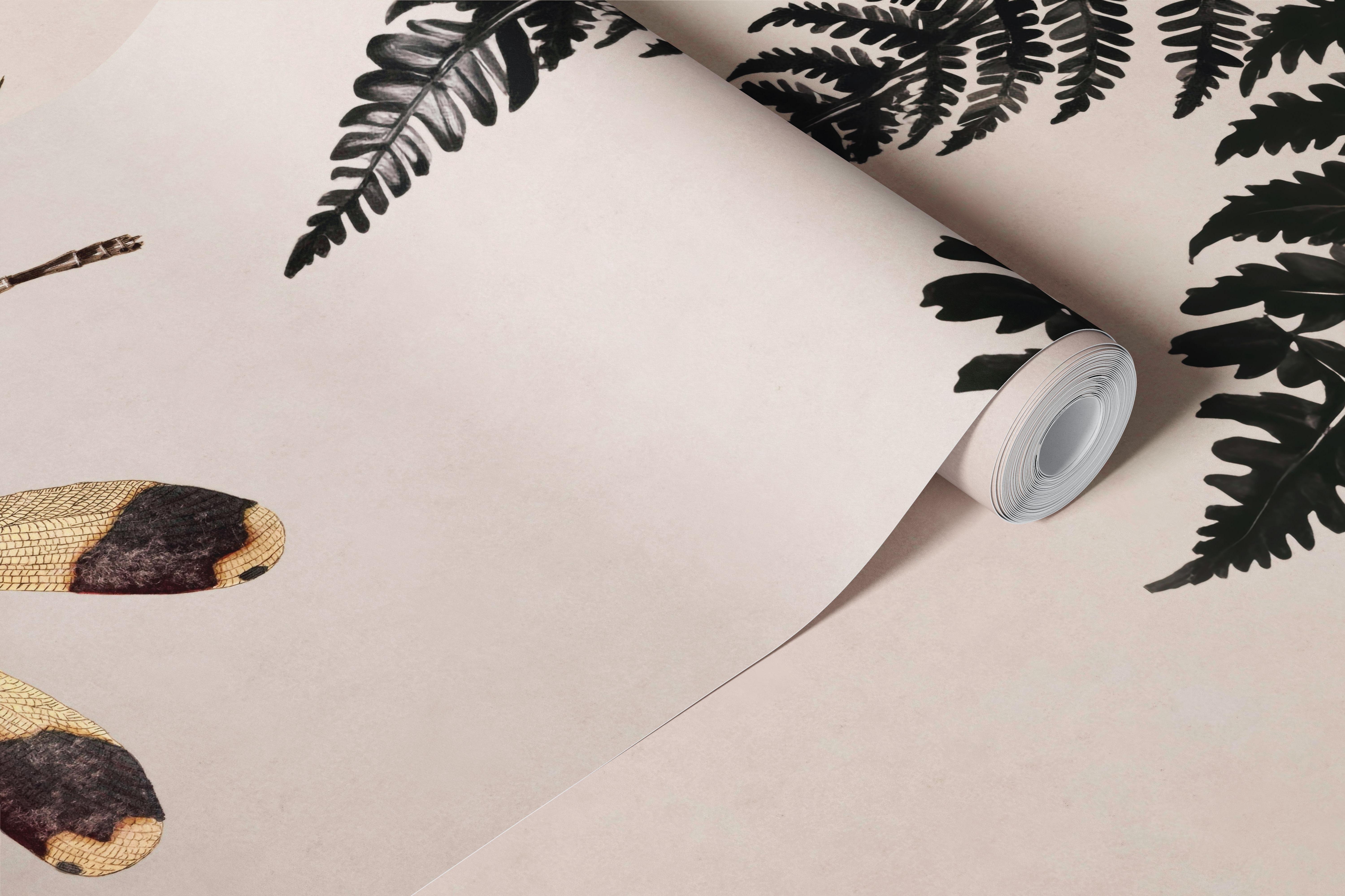 Design de papier peint Vintage Woodland Dragonfly Oasis