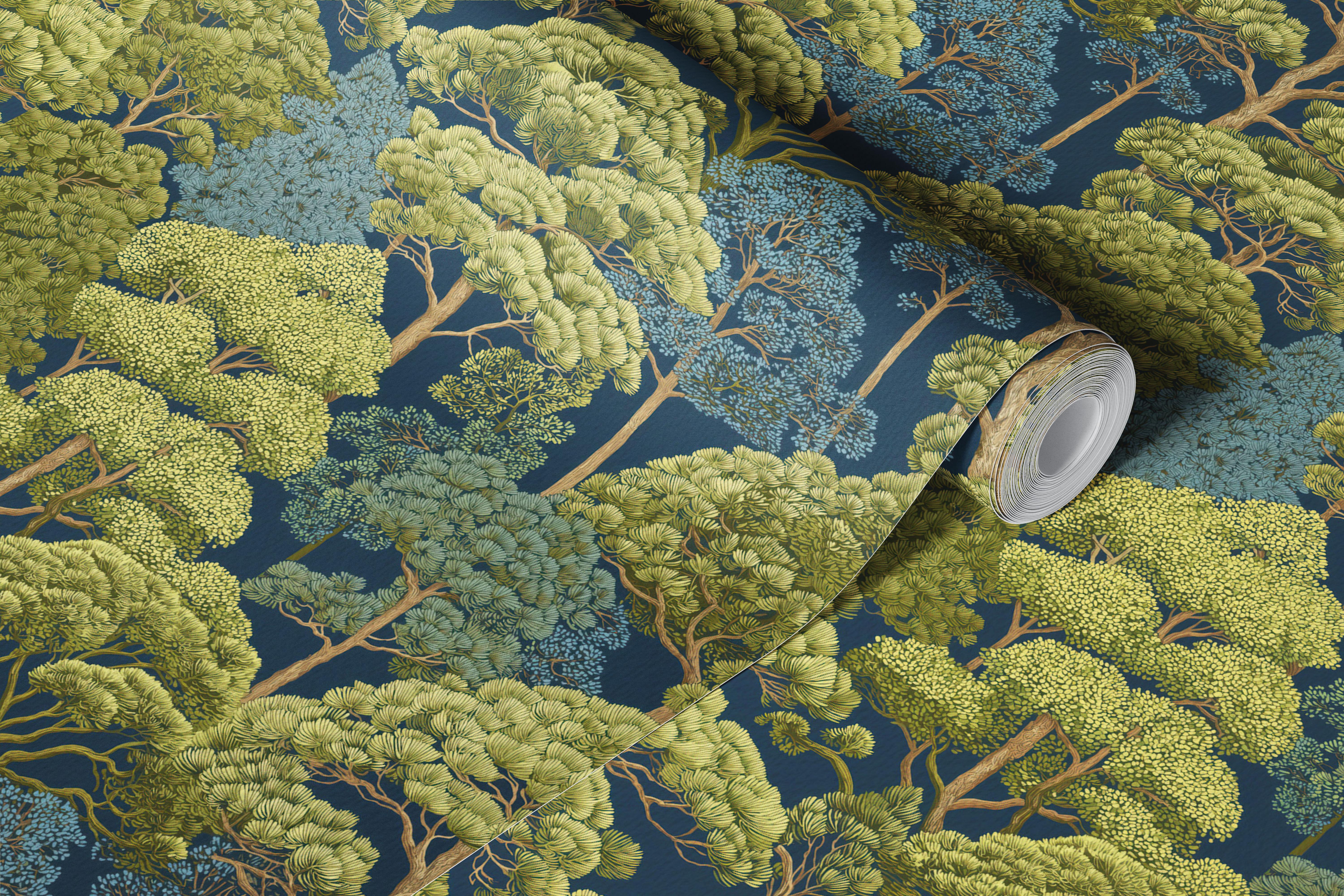 Greenery Forest Woodland behang in een kamer