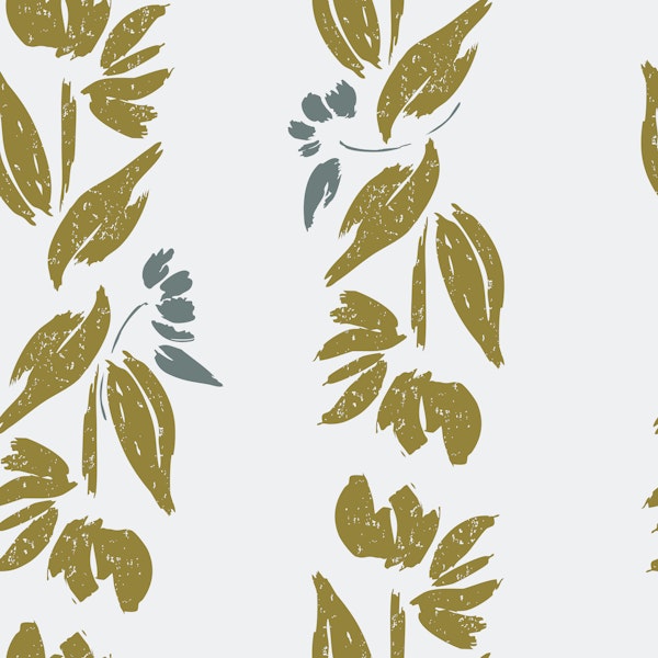 Backroads Gold Floral Stripe