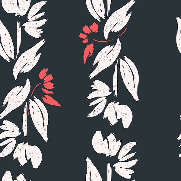 Backroads Navy Floral Stripe