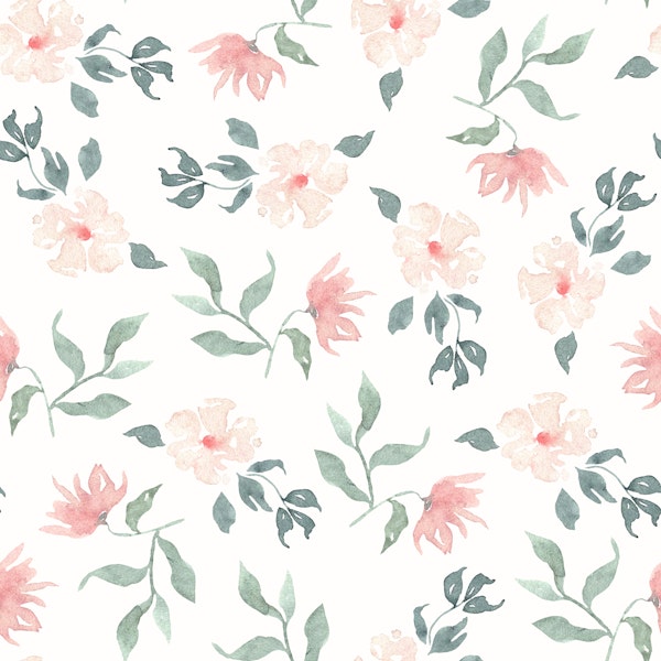 Romantic Garden Watercolor Pattern