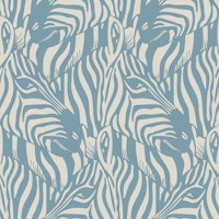 Zebra Herd Wild Animal Safari Light Blue Gray behang