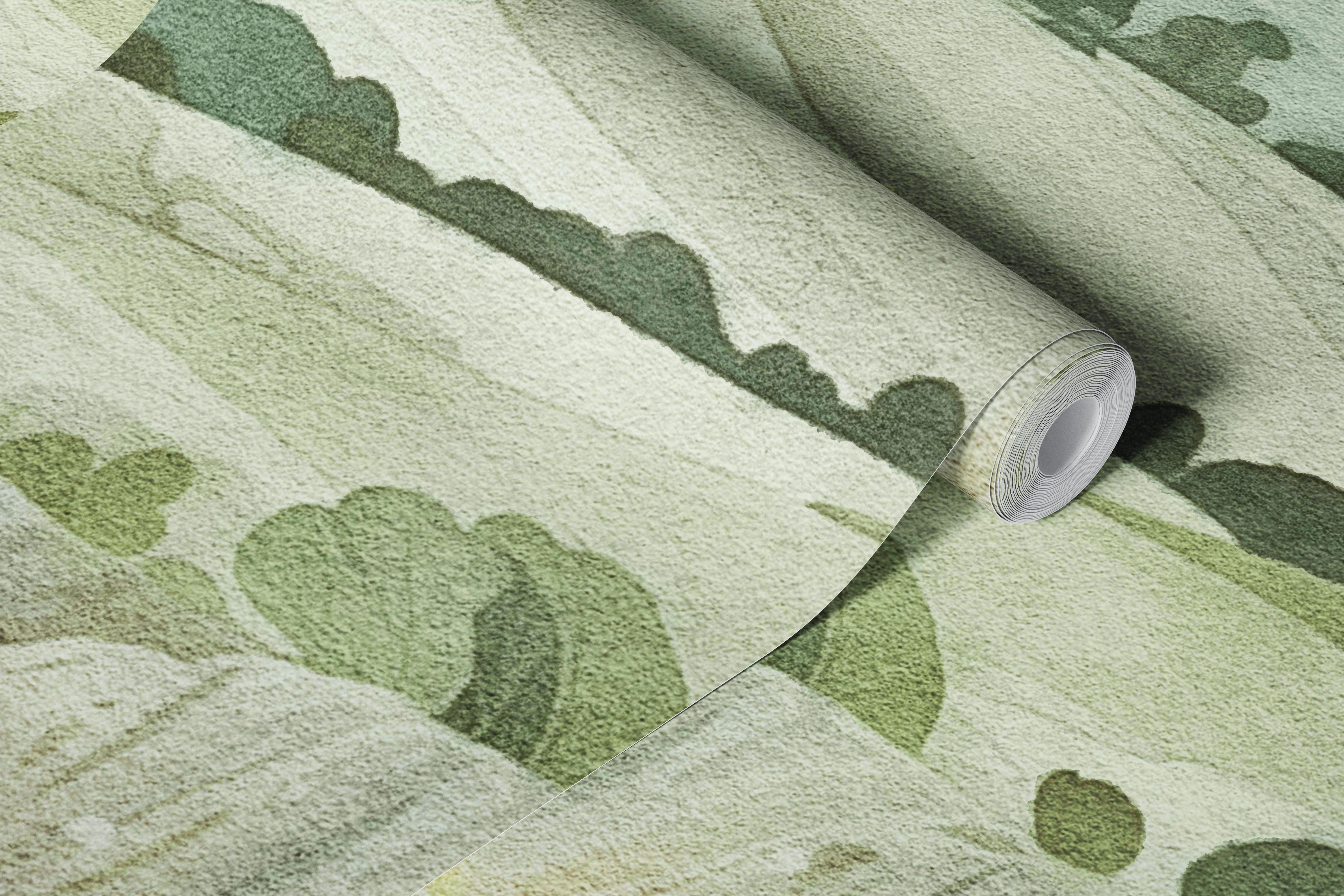 Summer Landscape Flower Meadow Pastel ταπετσαρία σε ένα δωμάτιο