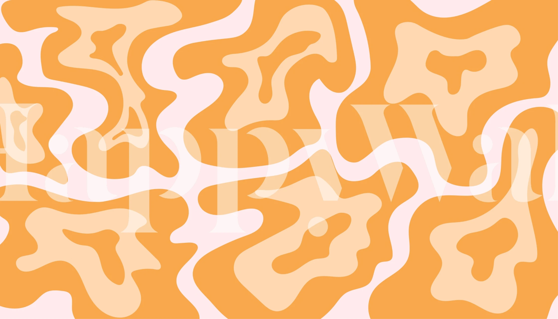 Retro Abstract Swirls wallpaper in a room.