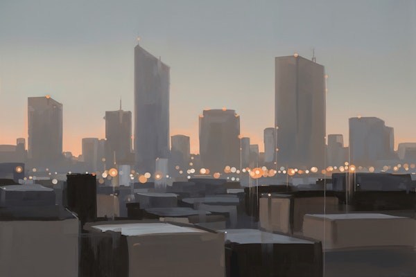 Sunset Over NYC Painting