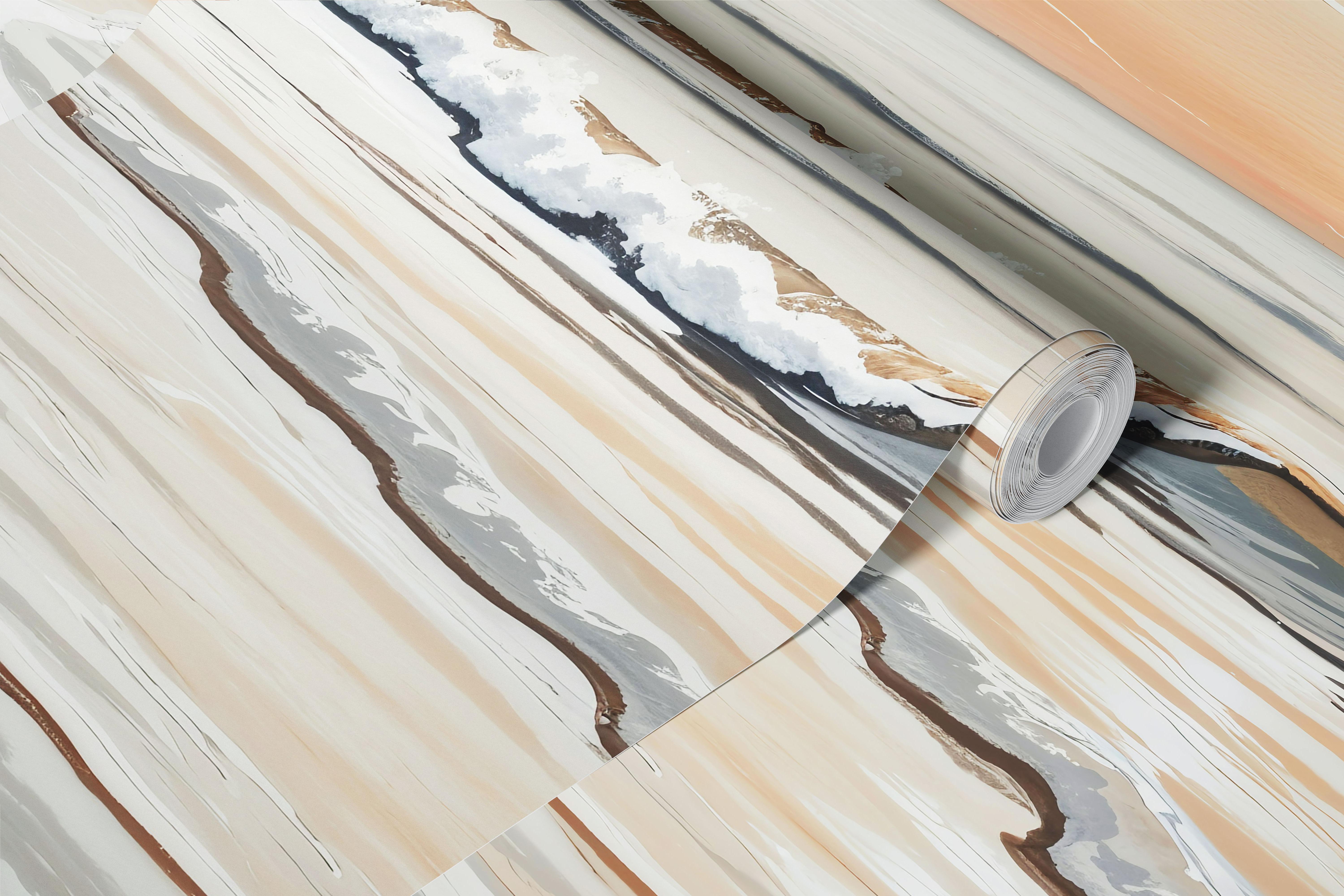 Serene sunset beach wallpaper in a room