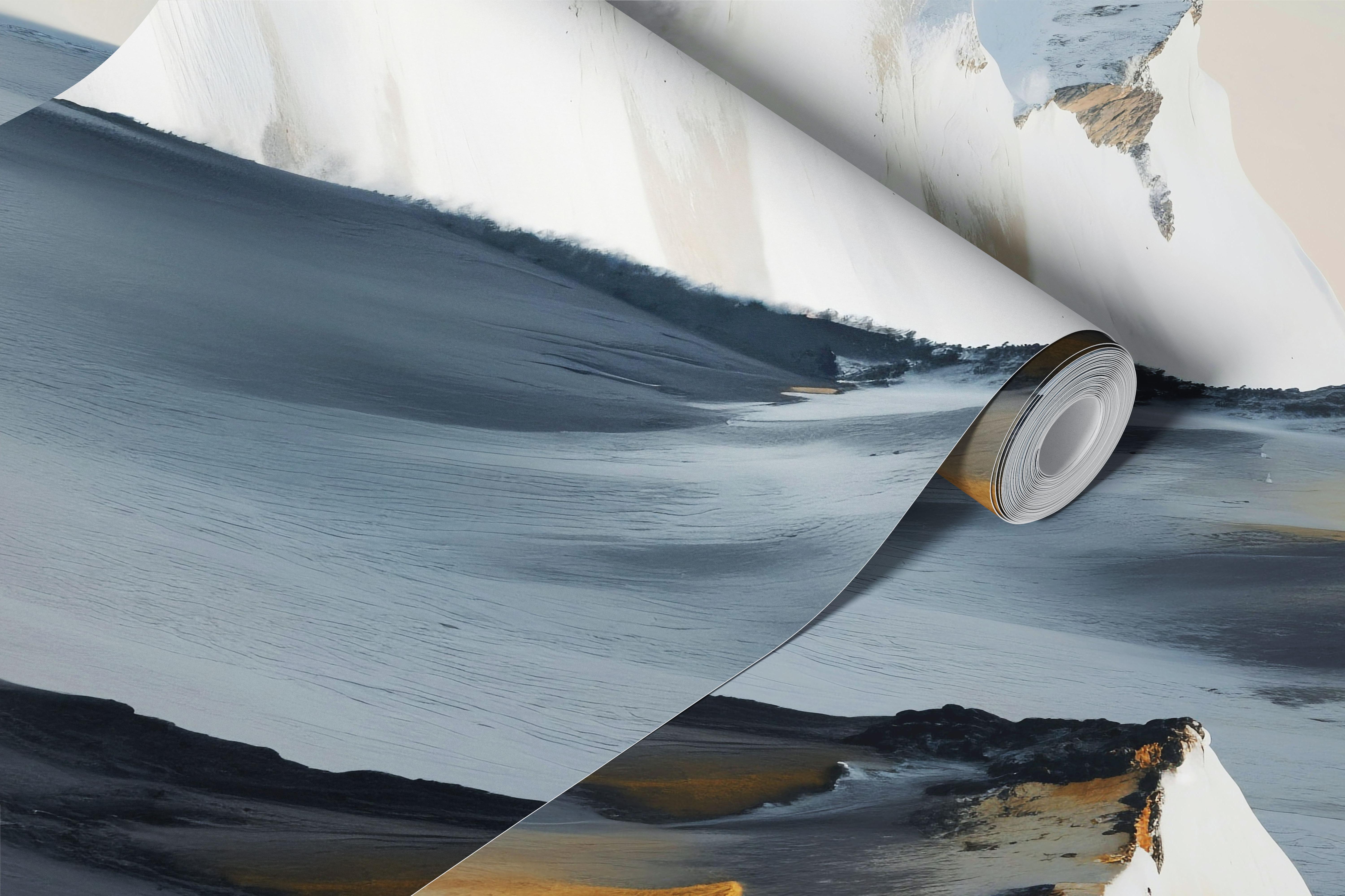 Tapeta Majestic Alpine Vista u dnevnoj sobi