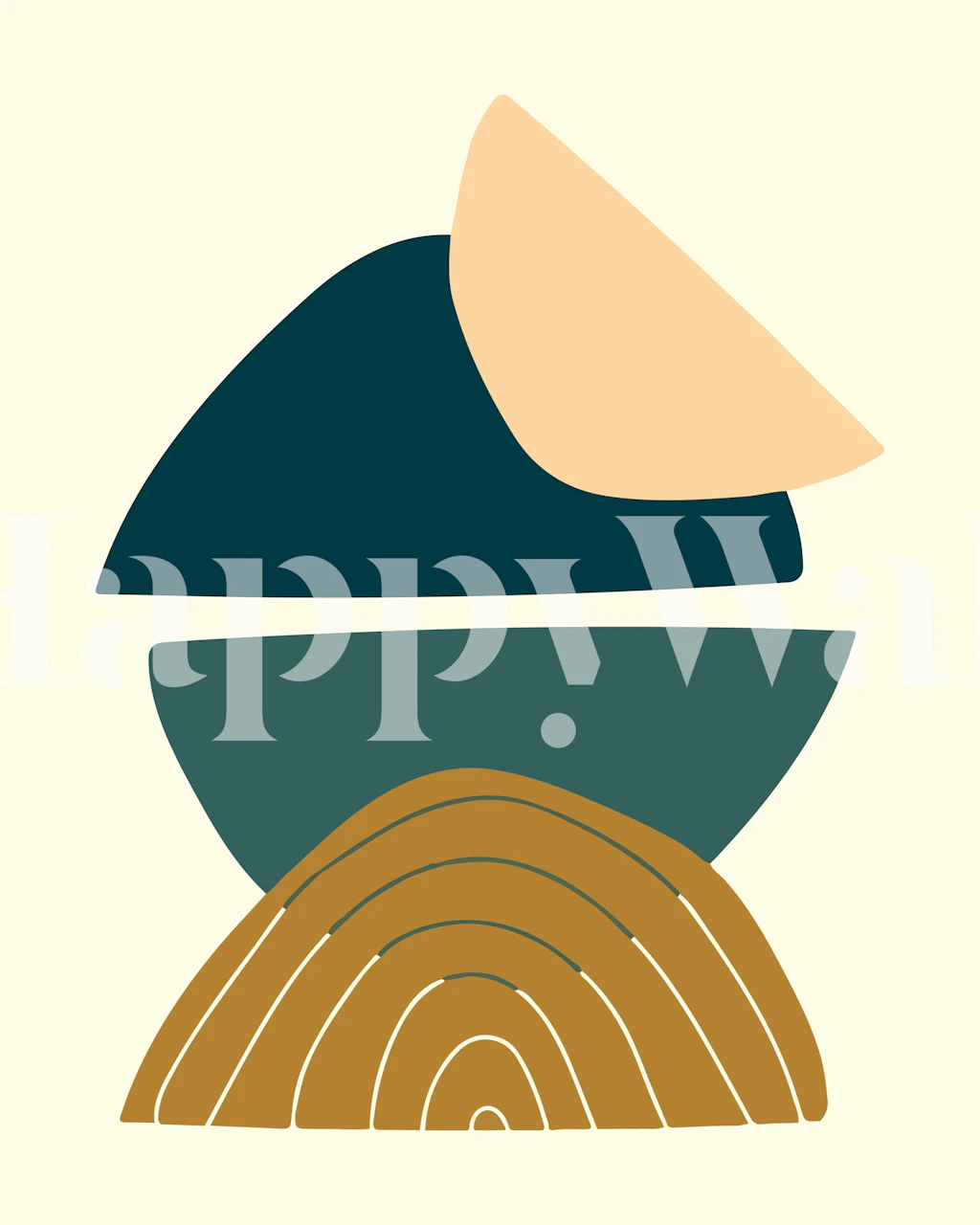 Mid-century modern tapetdesign i ett rum