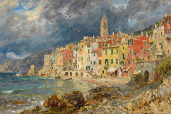 Cinque Terre Village Painting