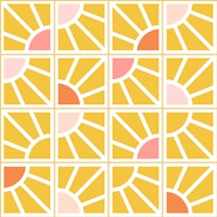 Sunburst Abstract- Sun Yellow carta da parati