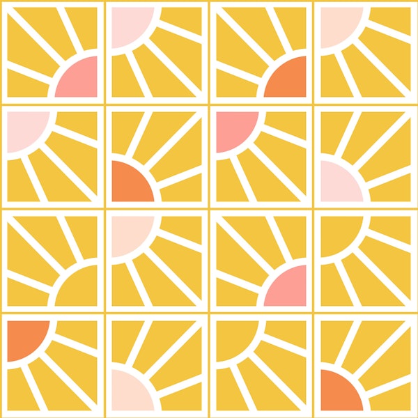 Sunburst Abstract- Sun Yellow