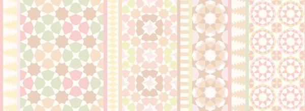 Alhambra Tessellations - Vertical Rhubarb