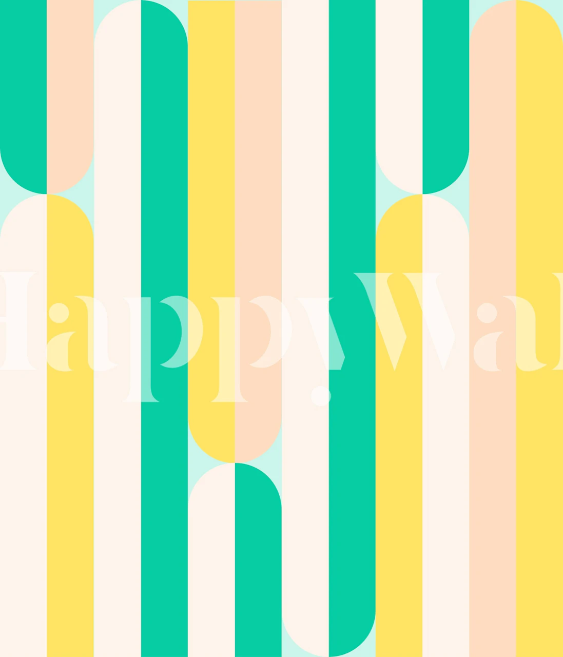 Striped Retro Revival-tapet i et rom