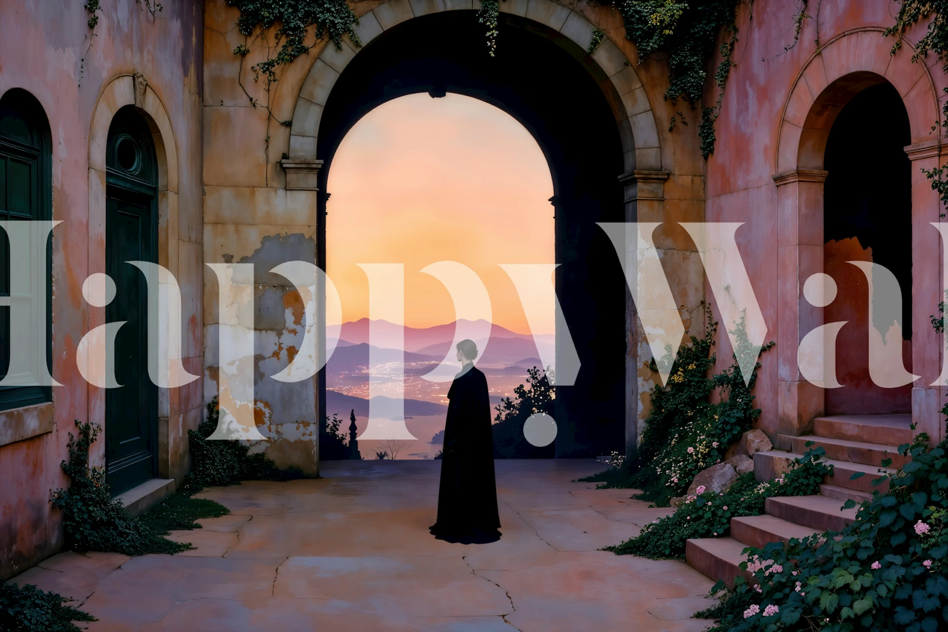 Tapeta Mystical Evening Archway u sobi