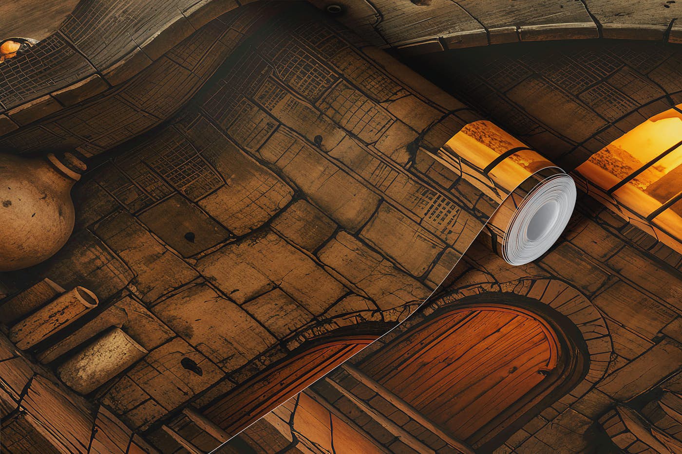 Mystical Lantern Village wallpaper roll