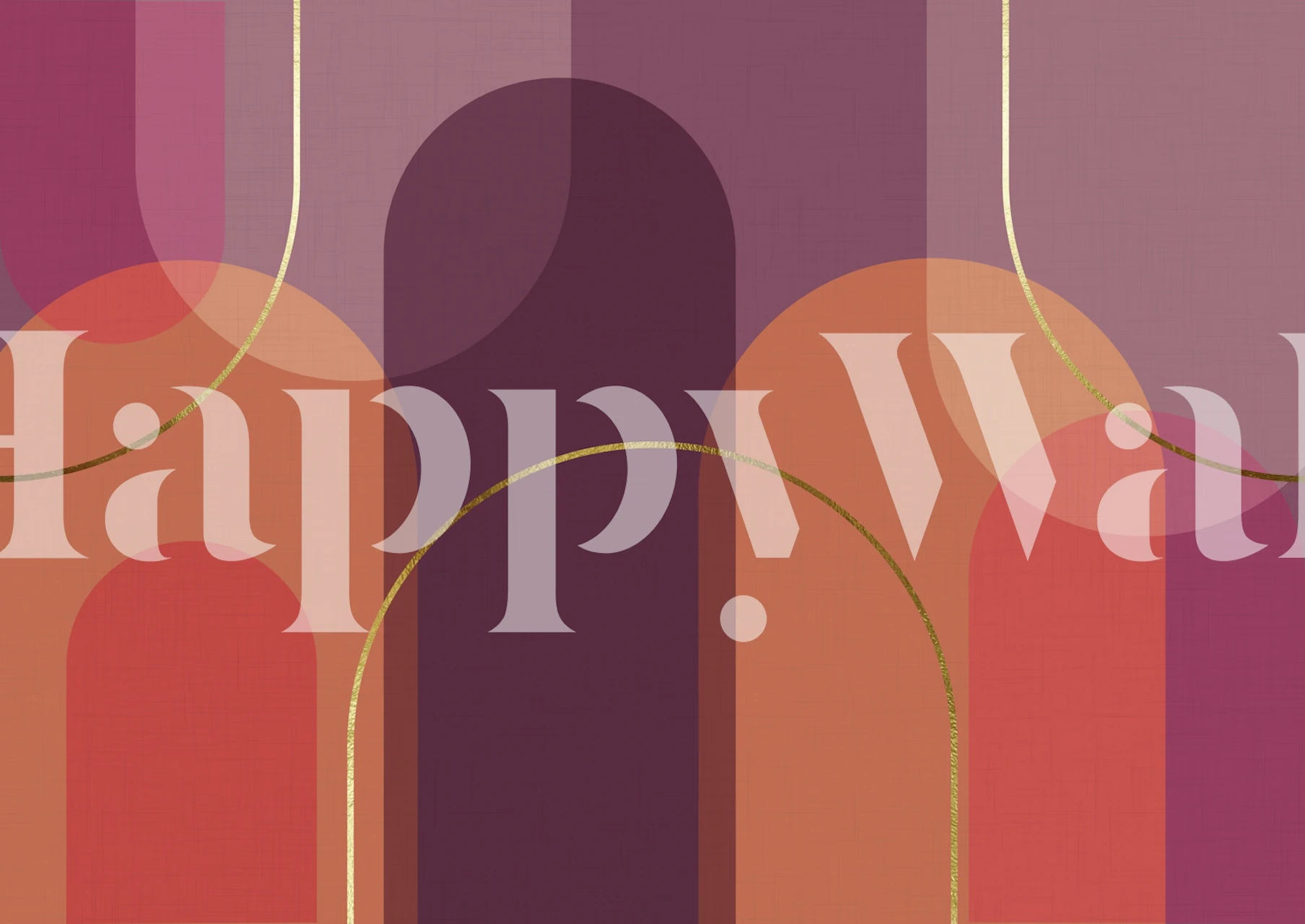 Retro Sunset Curves wallpaper in a room