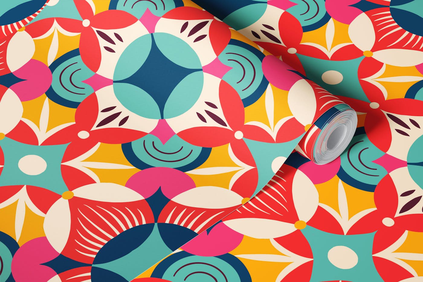 mediterranean vacation tiles wallpaper roll
